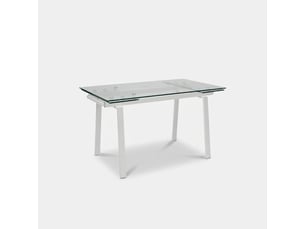 Table extensible en verre trempé 140200x80 jackson - blanc