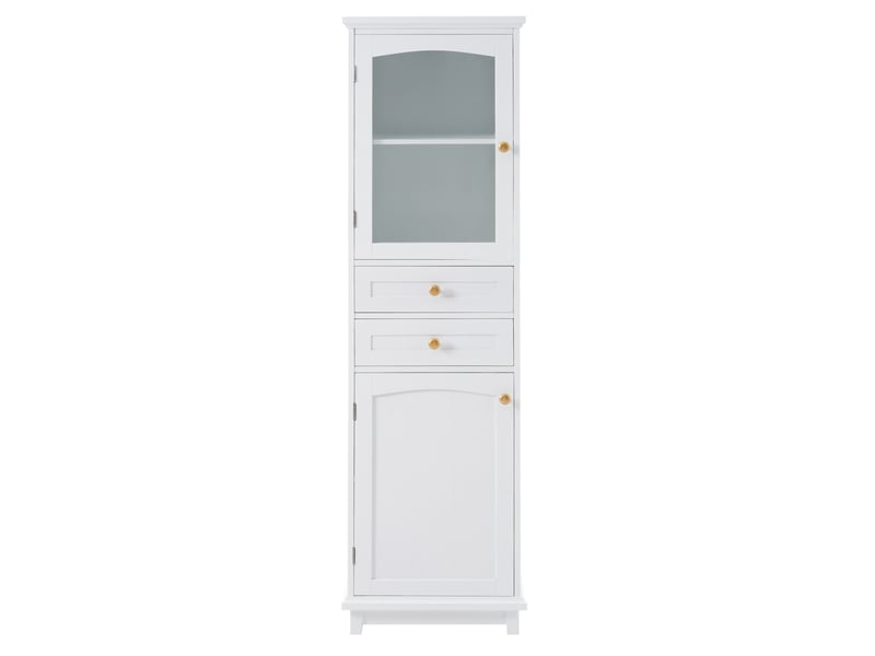  Colonne de salle de bain 2 portes 2 tiroirs en mdf blanc 45 x 36 x 160 cm  - Conforama A