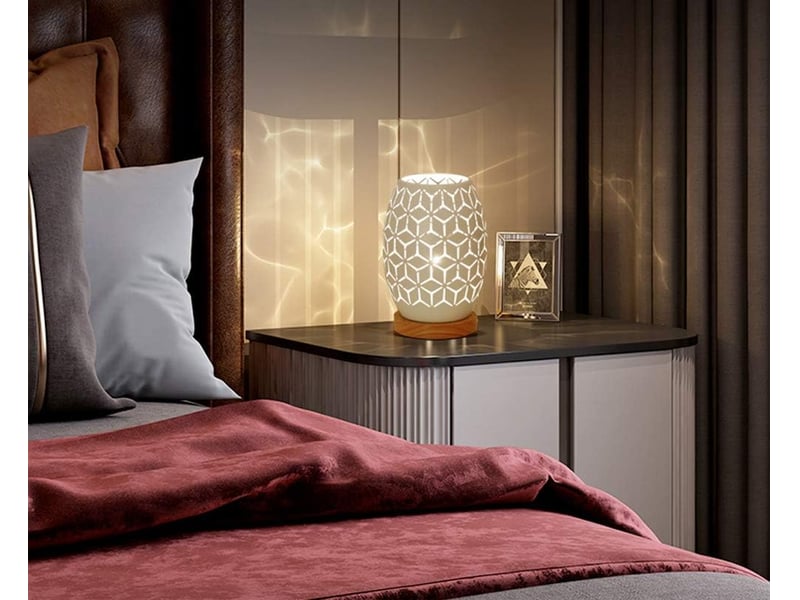  Lampe de table abat-jour en métal pour chambre à coucher maison mariage  - Conforama D