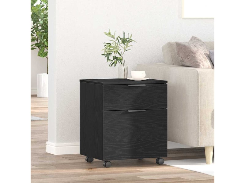  Caisson de bureau, cabinet de dossier chêne noir 45x38x54 cm bois d'ingénierie  - Conforama B