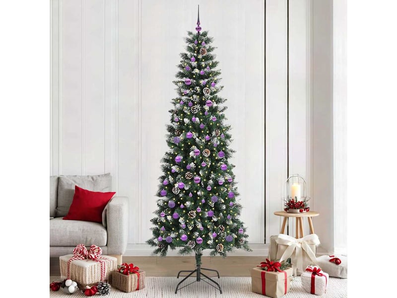  Sapin de noël artificiel, arbre de noël vert 240 cm pvc, plastique et acier shl436  - Conforama B
