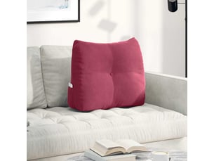 Coussin de dos, coussin de dossier bordeaux 60 x 24 x 50 cm velours cf54604