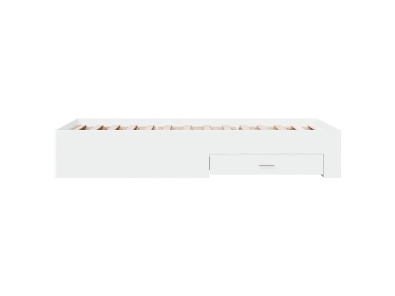  Lit simple- lit adulte -  cadre de lit avec tiroirs sans matelas blanc 90x200 cm  - Conforama D