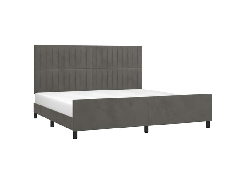  Lit double- lit adulte -  cadre de lit sans matelas gris foncé 200x200 cm velours  - Conforama B