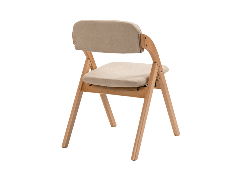  Lot de 2 chaises pliantes 60x52,5x79 cm, empilables, assise rembourrée, housse amovible, chaise d'appoint, bois, kaki  - Conforama D