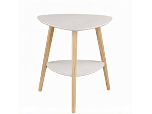 Table d'appoint tcqpz 50 x 40 x 55 cm avec 2 étagères mdf et bois blanche