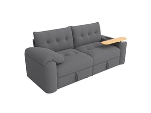 Canapé droit fixe <strong></strong> <strong></strong> 2 places Tissu gris avec coffre de rangement