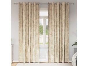 Lot de 2 rideaux en velours, rideaux de fenêtre crème 225 x 140 cm velours cf44190