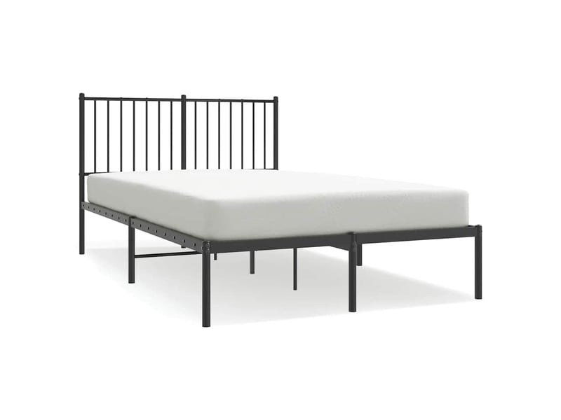  Lit double- lit adulte -  cadre de lit métal sans matelas avec tête de lit noir 120x190cm  - Conforama A