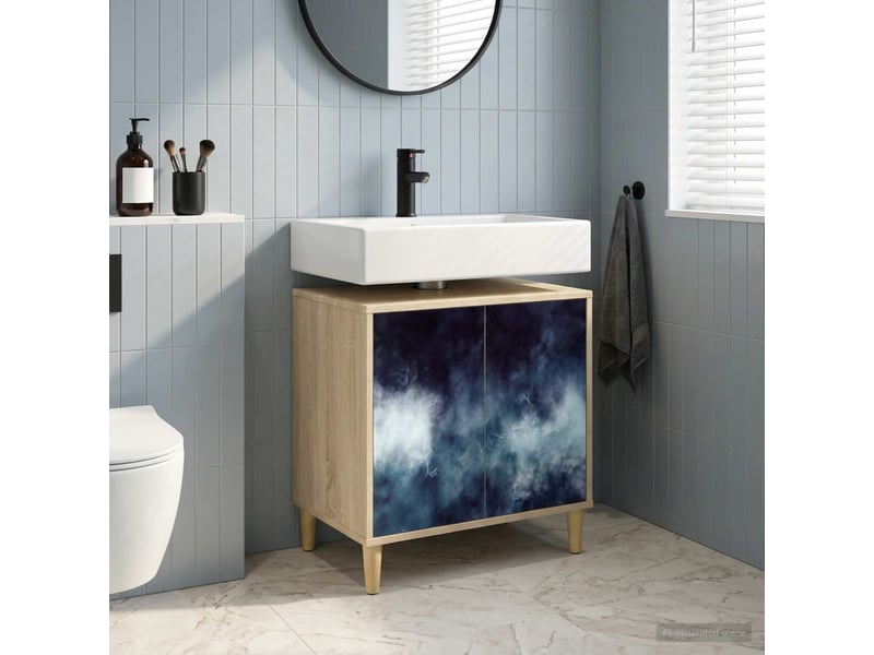  Armoire de salle de bain, meuble de rangement raalte sonoma 60x40x60 cm  - Conforama B