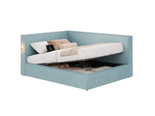 Lit coffre 140x200 cm OKWISH   coloris bleu
