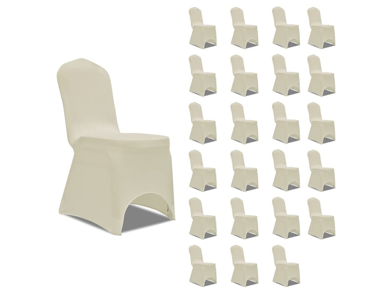  Housses élastiques de chaise crème 24 pcs cf32411  - Conforama B