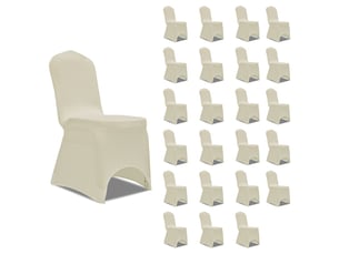 Housses élastiques de chaise crème 24 pcs cf32411