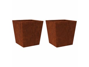 Jardinière - bac à fleurss 2 pcs 50x50x50 cm acier résistant aux intempéries