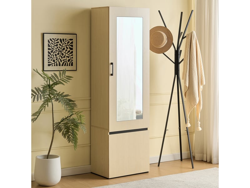  Armoire 4 porte(s) 0 tiroir(s) coloris naturel largeur 70 cm bois massif armoire naturel - Conforama D