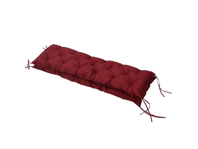  Coussin de banc 3 places 150x98x8 cm avec 6 liens rouge  - Conforama C
