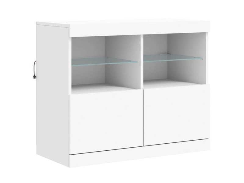  Buffet - bahut - meuble de rangement avec lumières led blanc 81x37x67 cm  - Conforama C