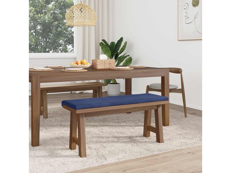 Coussin de banc, coussin d'assise, coussin de canapé velours bleu police profondeur 35 cm cf53849 - Conforama C