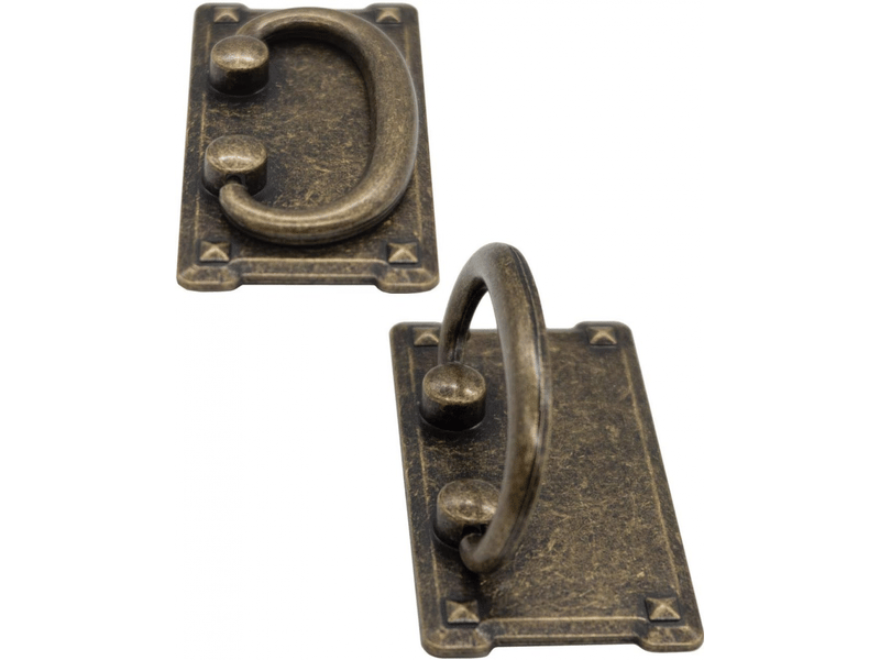  Lot de poignées de tiroir anciennes pliables, design en fer bronze pour portes coulissantes, commodes, cuisines, buffets, coffres  - Conforama D