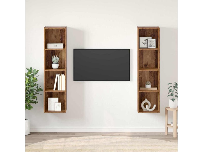  Ensemble meuble tv - banc tv - meuble de rangement 2 pcs marron bois d'ingénierie  - Conforama B