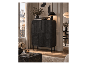 Buffet 4 porte(s) 0 tiroir(s) <strong>JLC KREATION</strong> <strong></strong> - 90 cm coloris noir