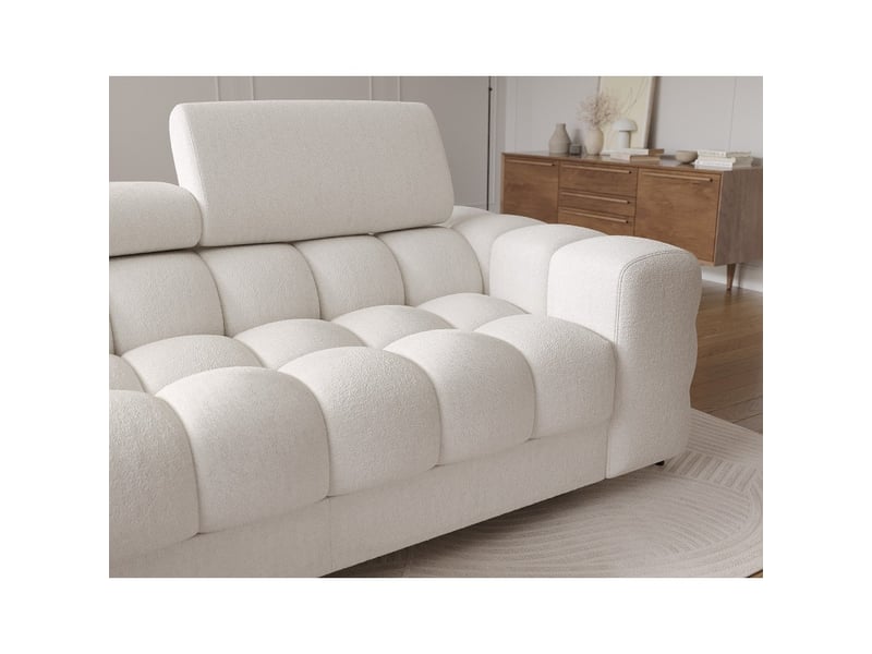  Canapé d'angle gauche convertible blanc style épuré 285x99x181cm filtro  - Conforama D