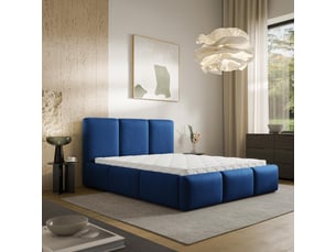 Lit coffre 200x200 cm <strong>MASSENO</strong>  <strong></strong> coloris bleu