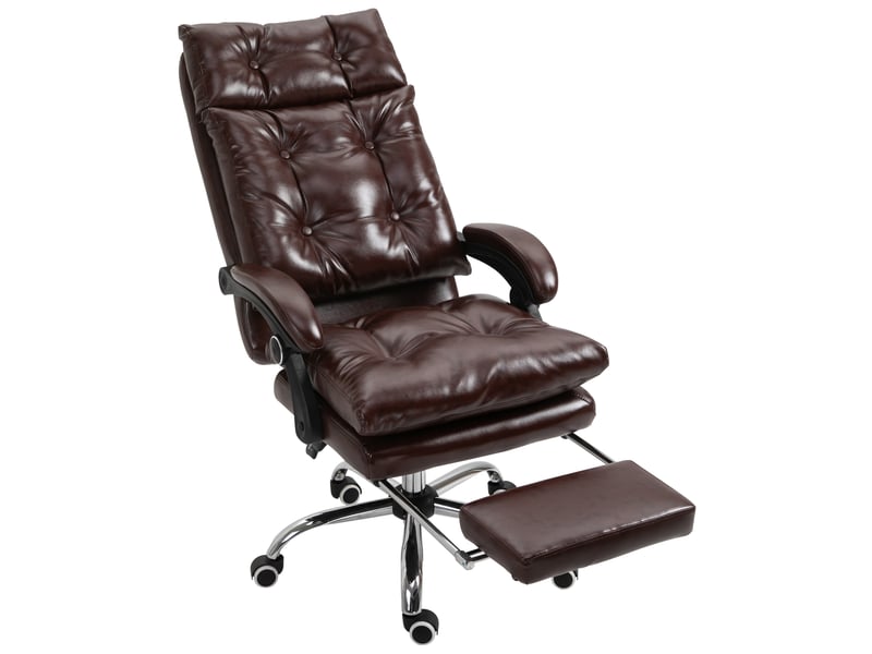 Fauteuil de bureau marron en polyuréthane 54x51x121-130 cm