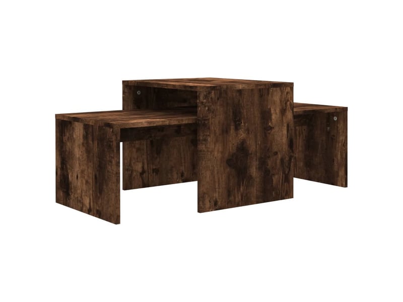  Ensemble table basse gigogne 2 pcs chêne fumé 100x48x40 cm bois d'ingénierie  - Conforama A