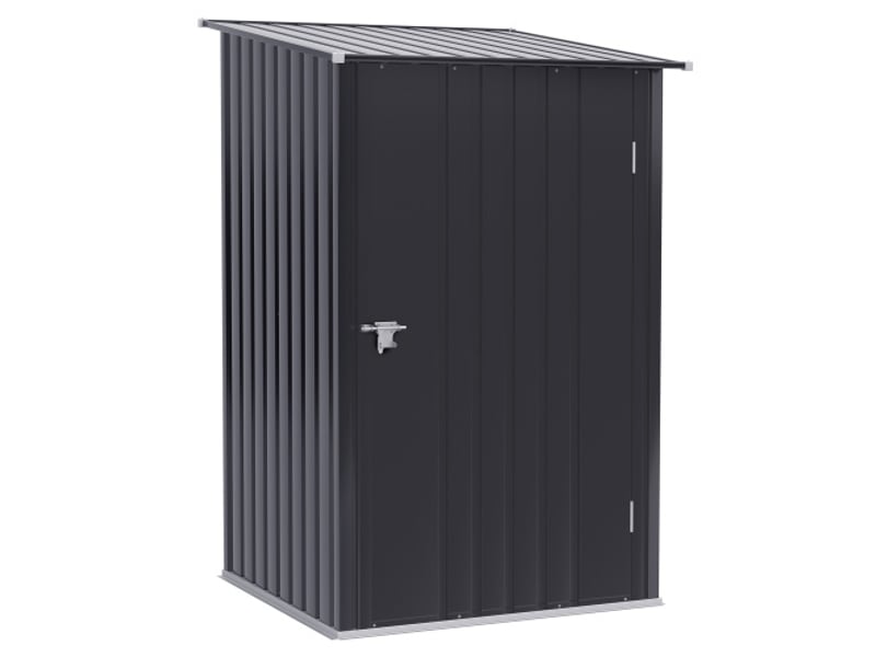 Abri de jardin en métal galvanisé, 1x1 m, 0,92 m², rangement extérieur, gris foncé - Conforama A