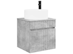 Meuble de lavabo mural, rangement salle de bain gris béton 49x44.5x65.5 cm