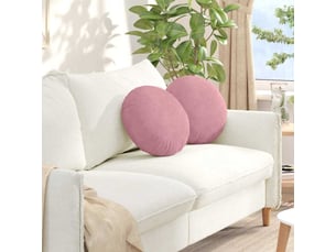 Lot de 2 coussins de siège, coussins décoratifs rose ø 40 x 13 cm velours cf59936