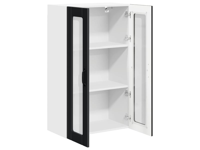  Meuble mural de cuisine, cabinet en verre mural noir 60x31x100cm shl6868  - Conforama E