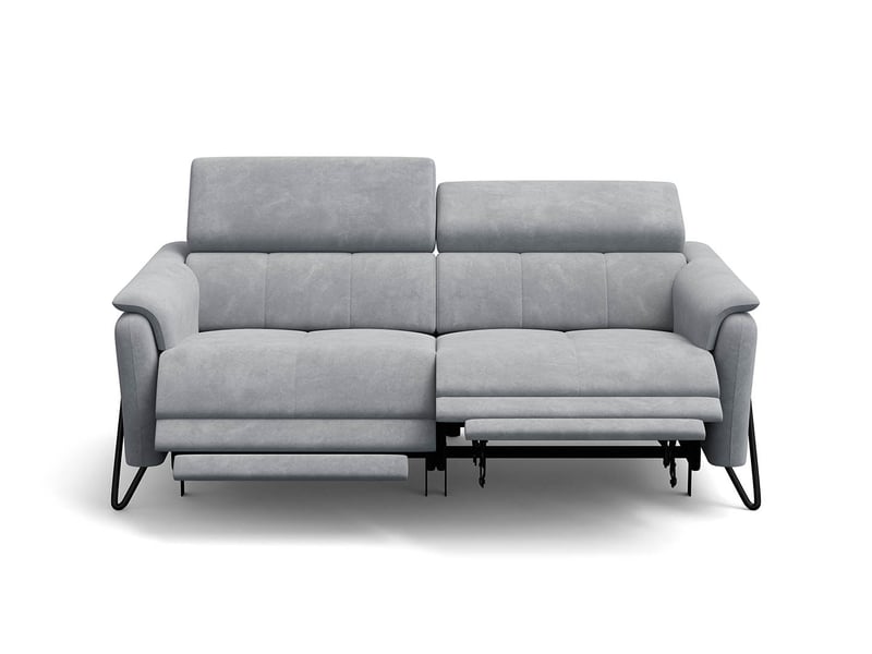  Canapé 3 places roden, 2x relax, tissu velours gris clair RODEN - Conforama C
