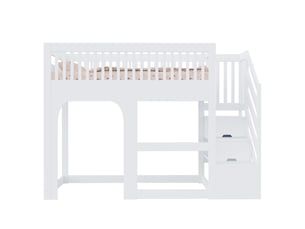 Lit mezzanine 90x200 cm <strong>DZMDIP</strong>  <strong></strong> coloris blanc