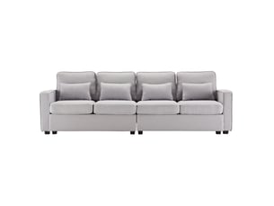Canapé droit fixe <strong>MODENVIE</strong> <strong></strong> 4 places Polyester gris