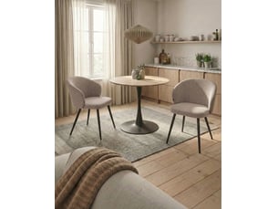 Lot de 2 chaises de salle à manger moundville tissu taupe