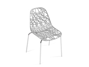 Lot de 4 chaises de cuisine iko avec assise nid d’abeille grise et pieds chromés