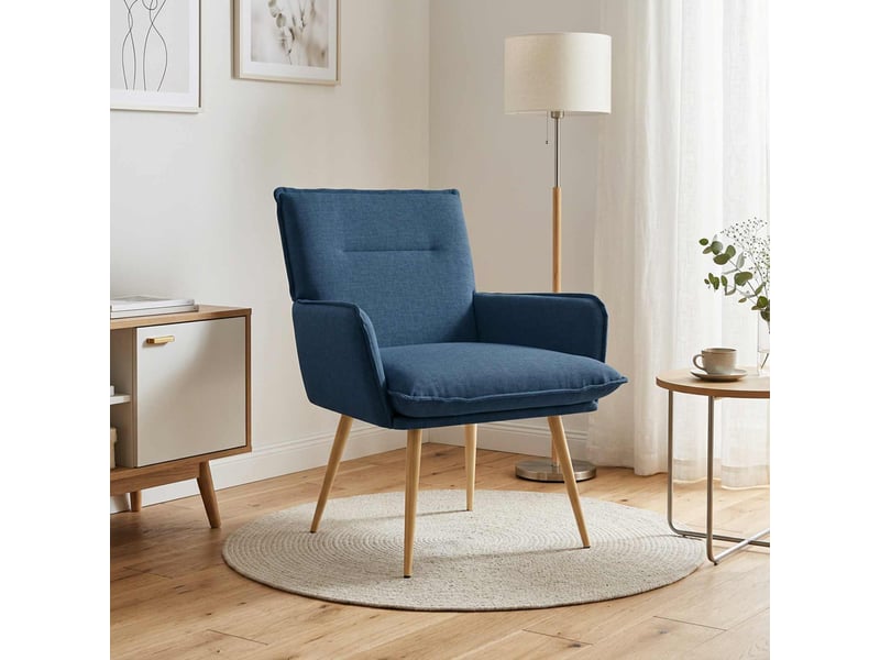  Vidaxl fauteuil bleu tissu  - Conforama B