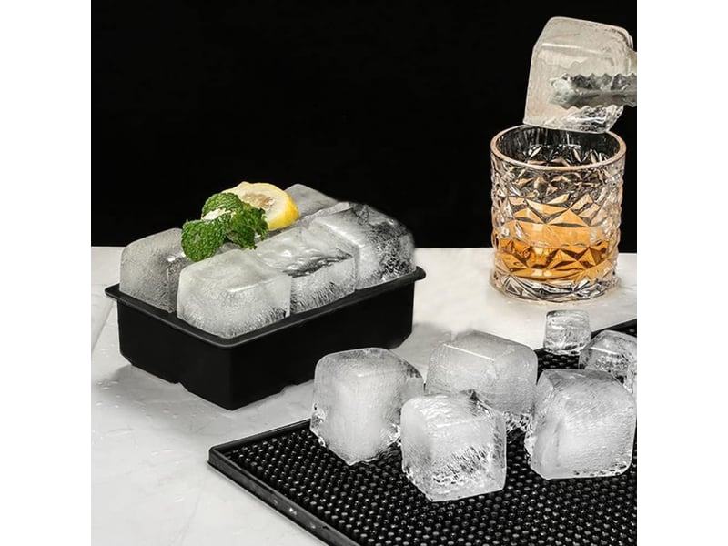  Bac à glaçons avec couvercle boîte à glaçons carrée pour whisky, cocktails et maison pour garder les boissons froides (noir - set de 2) LJY1832FXN - Conforama C