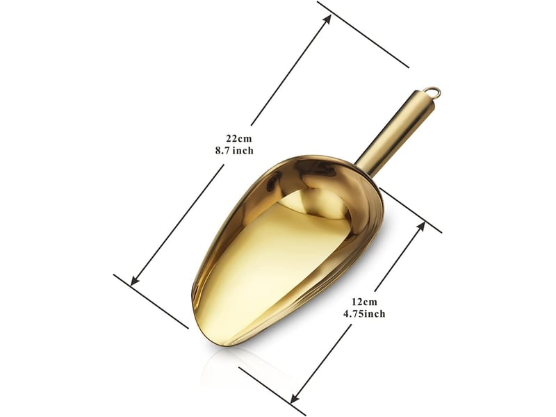  Cuillère à glace en or 6 oz, cuillère à glace en métal plaqué or titane pour machine à glaçons, polyvalente pour la cuillère de nourriture de barre de  - Conforama B