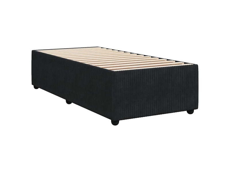  Lit simple- lit adulte -  cadre de lit sans matelas noir 80x200 cm velours  - Conforama B