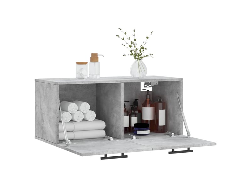  Armoire murale salon gris béton 80x36,5x35cm bois d'ingénierie shl7240  - Conforama D