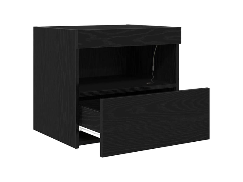 Table de chevet - cabinet de chevet - table de nuit chêne noir 50 x 40 x 45 cm bois d'ingénierie - Conforama E