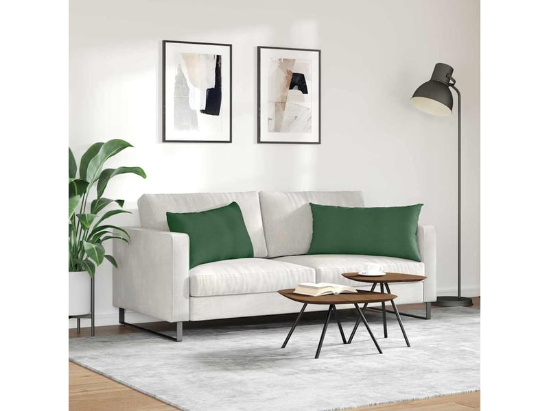 Lot de 2 coussins de canapé, coussins décoratifs vert foncé 80 x 40 cm cf59194 - Conforama D