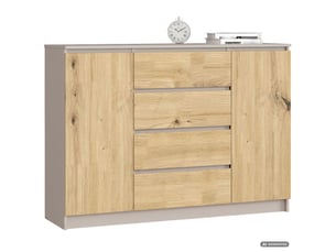 Commode 4 tiroir(s)    AKORD Commode K140 coloris beige largeur 138 cm