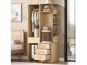 Armoire WISHDOR coloris bois clair largeur 70 cm