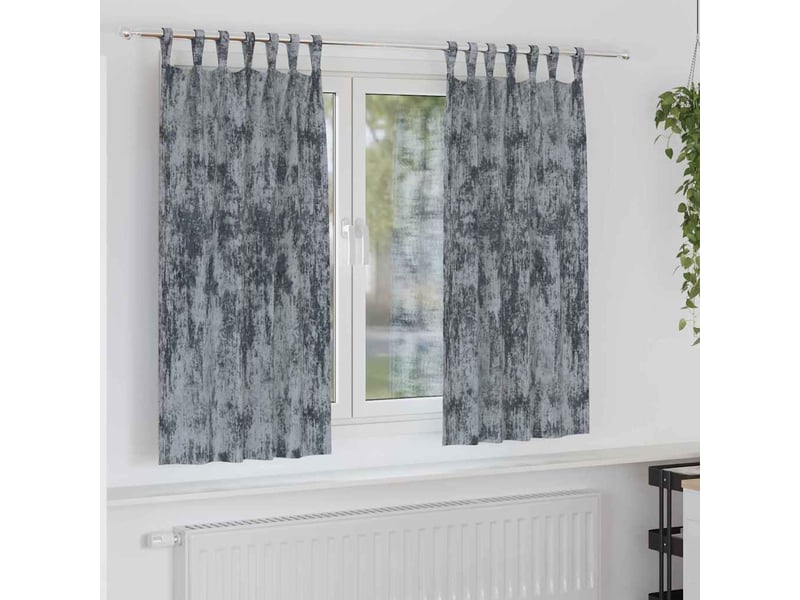 Lot de 2 rideaux en velours, rideaux de fenêtre gris argenté 175 x 140 cm velours cf44215 - Conforama B