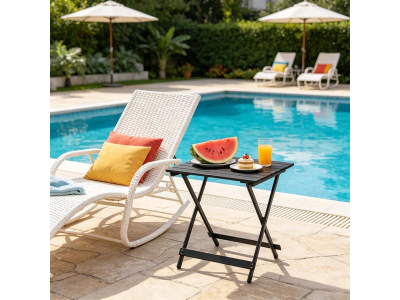  Table pliante de balcon, table d’appoint extérieure, table camping portable multifonctionnelle  - Conforama B