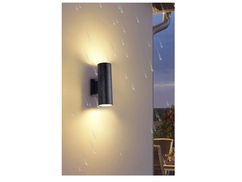  Applique murale up &amp; down avec 2 douilles gu10, design cylindrique en métal 3w lumière blanche chaude 7914674588 - Conforama D